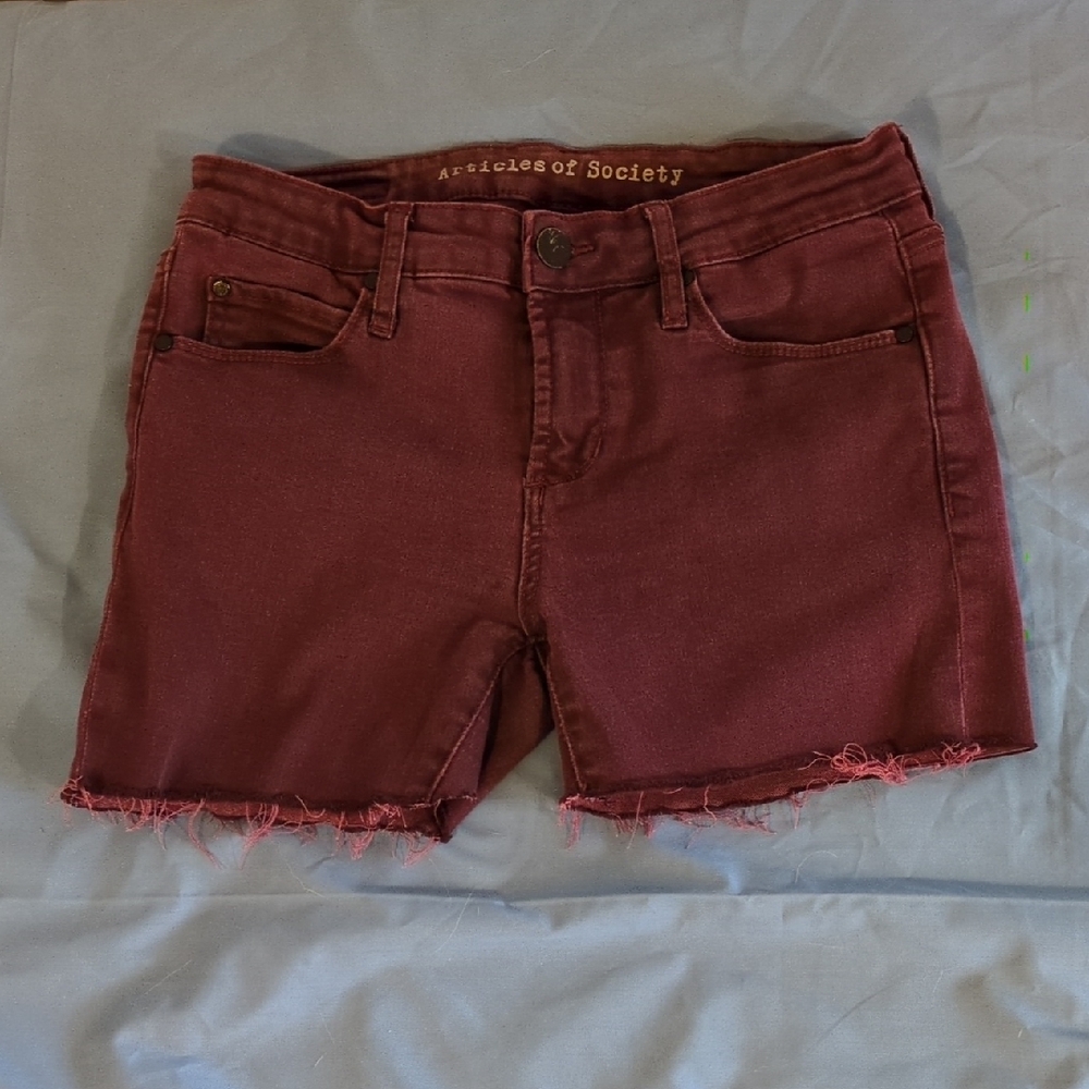 Articles Of Society Women's Dark Red Jean Shorts Size 26